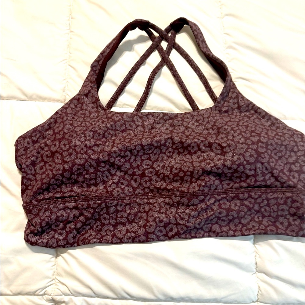 CVG Constantly Varied Gear Longline Bra Leopard Burgundy size XL